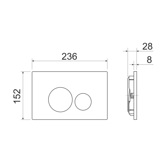 Система инсталляции для унитазов CERAMICANOVA Envision с кнопкой смыва Round  и креплениями, Внешний вид: кнопка цвет Хром, изображение 4