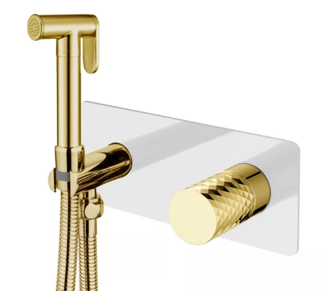 Душ  гигиенический Boheme STICK DIAMOND 127-WG, Выбрать цвет: Золото/белый