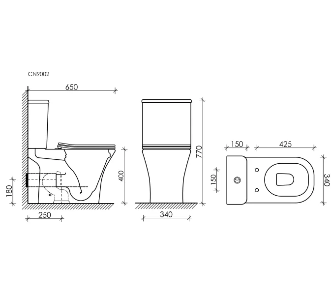 Напольный  унитаз с бачком CERAMICANOVA Alfa Rimless, изображение 8
