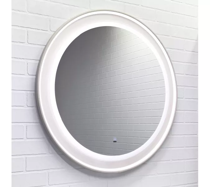 Зеркало для ванной Comforty Ереван-80 LED-подсветка, бесконтактный сенсор, серый шёлк, Антизапотевание (подогрев зеркала): Нет, Выбрать цвет: Серый шелк