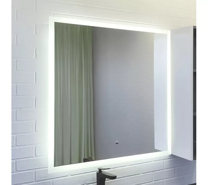 Зеркало для ванной Comforty Эдельвейс-90Э LED-подсветка, 88х88см, бесконтактный сенсор, изображение 3
