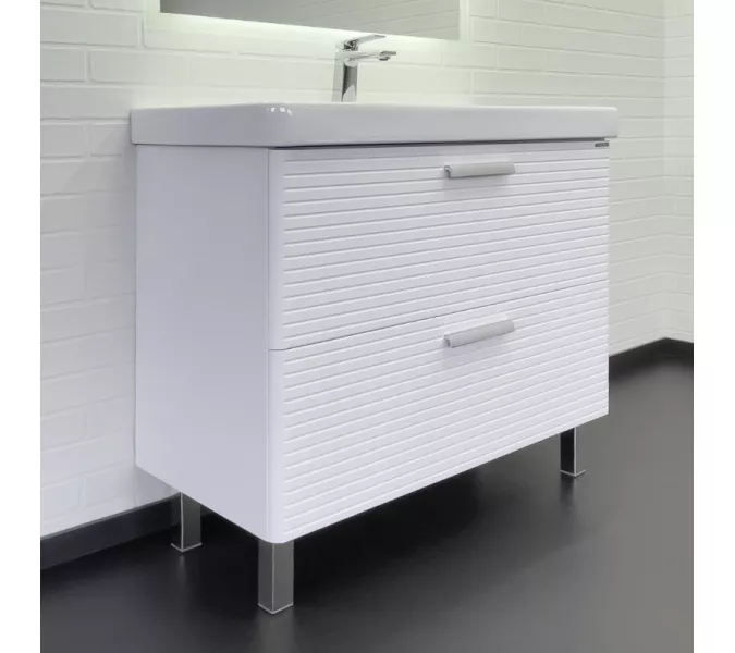 Тумба-умывальник Comforty Танжер-90Н белая матовая с раковиной Comforty 4490