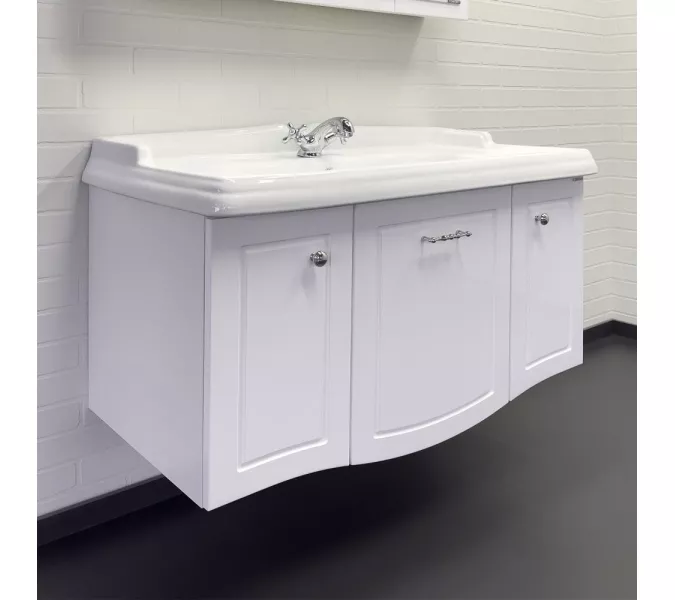 Тумба-умывальник Comforty Палини-100 белый глянец с раковиной Comforty 3310