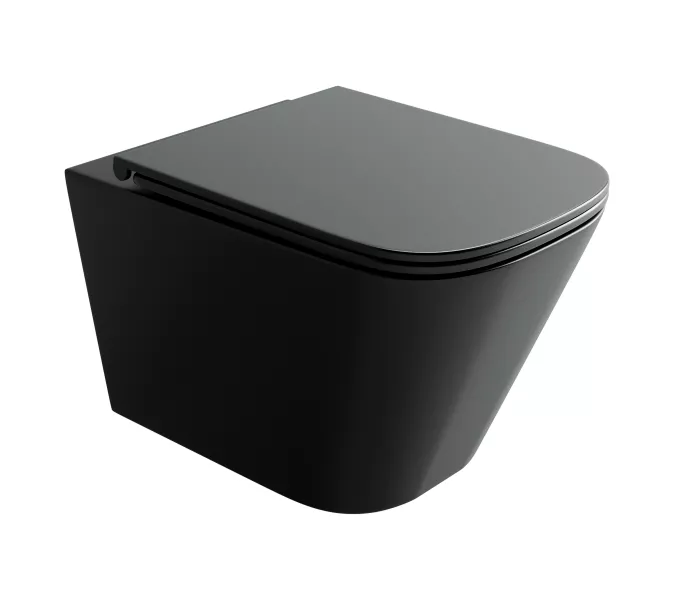 Подвесной унитаз CERAMICANOVA Union безободковый, смыв торнадо, Выбрать цвет: Черный матовый