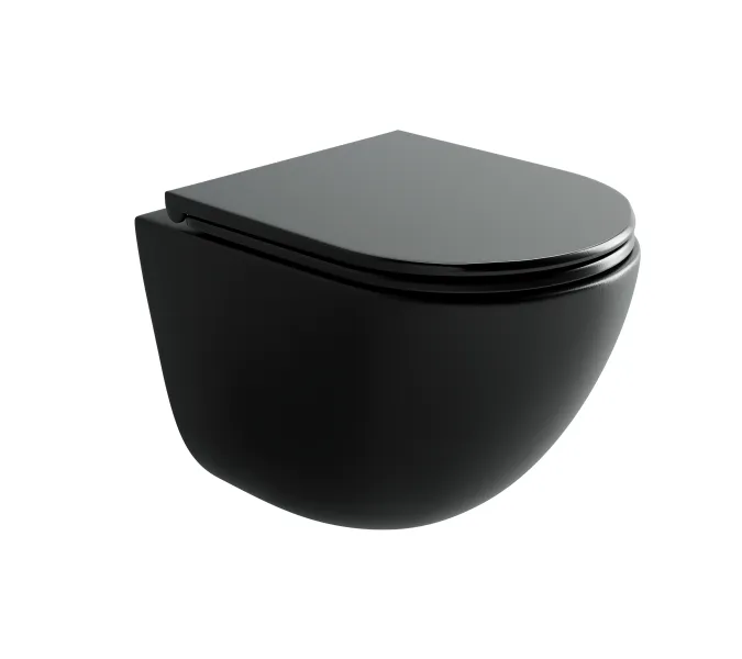 Подвесной унитаз CERAMICANOVA Vogue безободковый, смыв торнадо, Выбрать цвет: Черный матовый