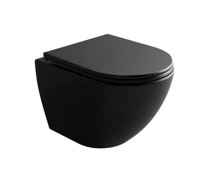 Подвесной унитаз CERAMICANOVA Metropol безободковый, смыв торнадо, Выбрать цвет: Черный матовый