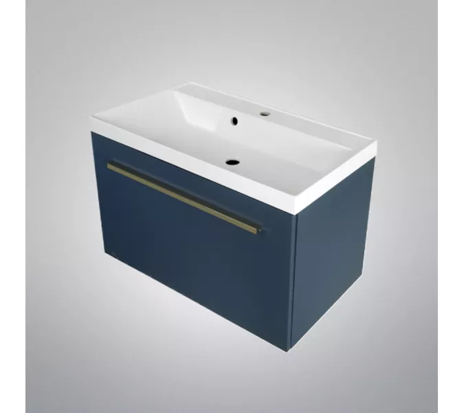 Тумба подвесная ACWEN МИРА 70/80/90 с раковиной Слим , темно-синий матовый, Выбрать размер: 70, Комплектация: с раковиной Comfort 70, изображение 5