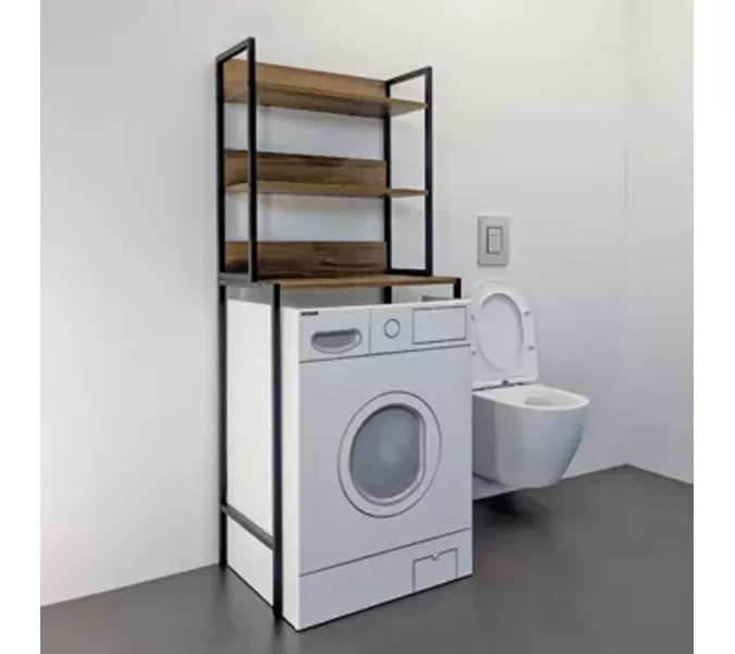 Стеллаж для стиральной машины Comforty дуб тёмно-коричневый, Высота (мм): 1600, Выбрать цвет: Дуб темно-коричневый