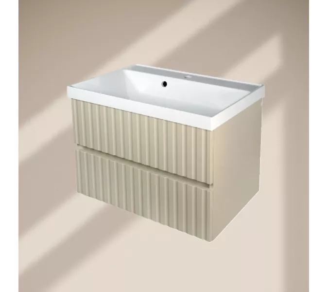 Тумба подвесная ACWEN Элеганс 70 оливин с раковиной Комфорт 70, Выбрать цвет: оливин, Выбрать размер: 70, изображение 4