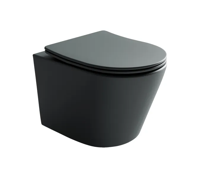 Подвесной унитаз CERAMICANOVA Balearica Rimless (цвет Темный антрацит матовый), Выбрать цвет: Темный антрацит матовый