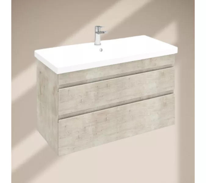 Тумба подвесная  ACWEN ДОРО 70  бетон пайн с раковиной