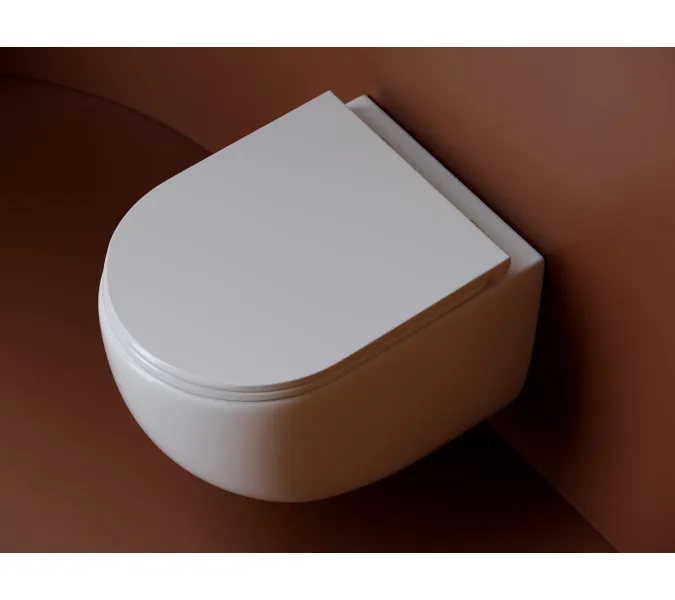 Подвесной унитаз CERAMICANOVA UP безободковый, смыв торнадо, Выбрать цвет: Белый, изображение 3