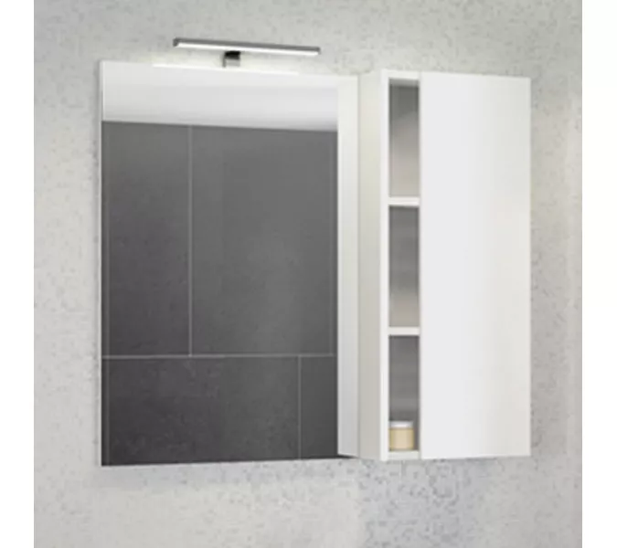 COMFORTY. Зеркало-шкаф "Милан-90/120" белый глянец, Выбрать размер: 90