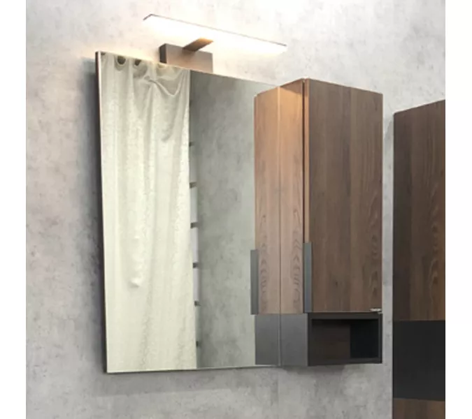 Зеркало-шкаф Comforty Франкфурт, Выбрать размер: 75, Выбрать цвет: дуб шоколадно-коричневый