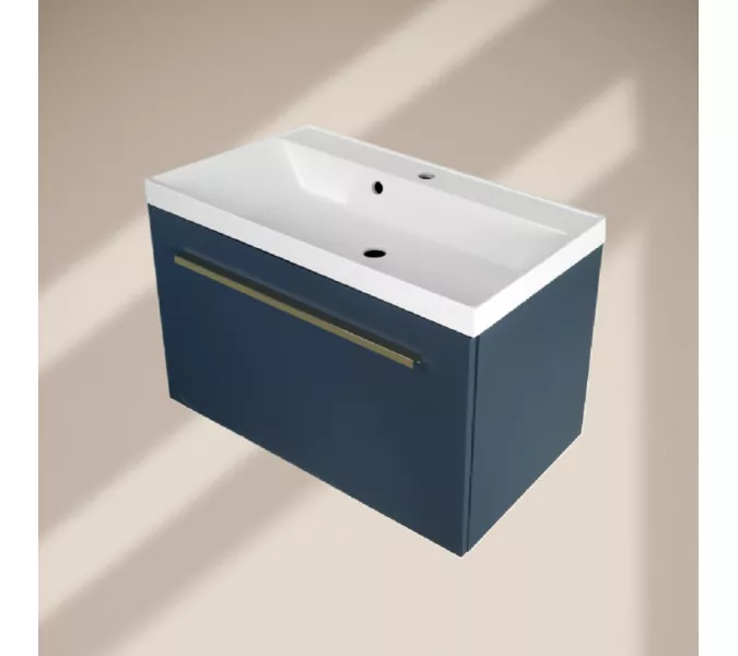 Тумба подвесная ACWEN МИРА 70/80/90 с раковиной Слим , темно-синий матовый, Выбрать размер: 70, Комплектация: с раковиной Comfort 70, изображение 4