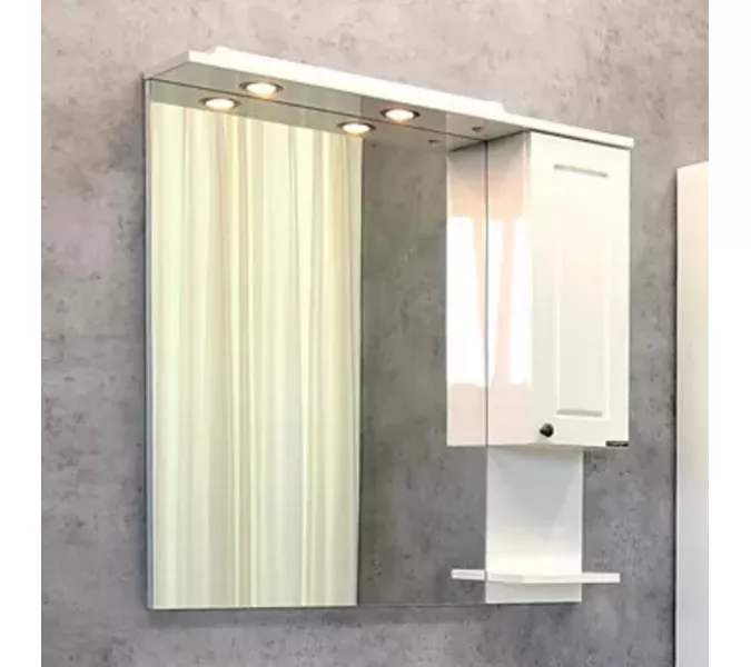 COMFORTY. Зеркало-шкаф "Севилья-85/100" слоновая кость, Выбрать размер: 85