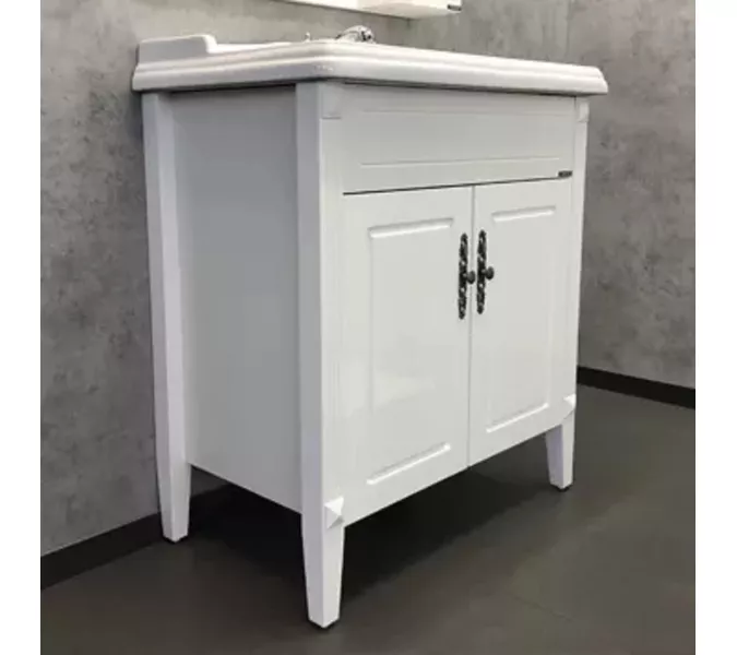 Тумба-умывальник Comforty Палермо, Выбрать размер: 80, Выбрать цвет: Белый глянец, Комплектация: раковина Comforty 3380