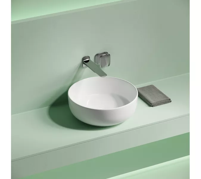 Раковина накладная CERAMICANOVA Taycan, круглая, 375x375x140, белая, Выбрать цвет: Белый, изображение 4