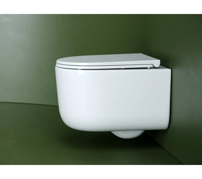 Подвесной унитаз CERAMICANOVA Ulma безободковый, смыв торнадо, Выбрать цвет: Белый, изображение 2