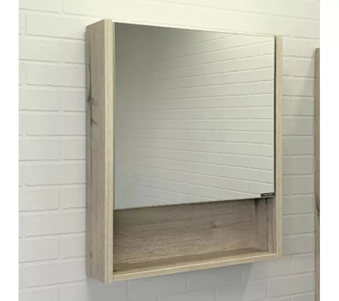 Зеркало-шкаф Comforty Марио, Выбрать размер: 60, Выбрать цвет: Дуб дымчатый