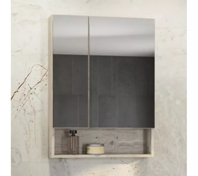 COMFORTY. Зеркало-шкаф "Парма-60/80" дуб дымчатый, Выбрать размер: 60