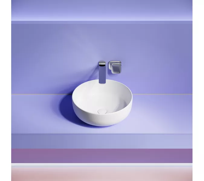 Раковина накладная CERAMICANOVA Taycan, круглая, 375x375x140, белая матовая, Выбрать цвет: Белый матовый, изображение 3