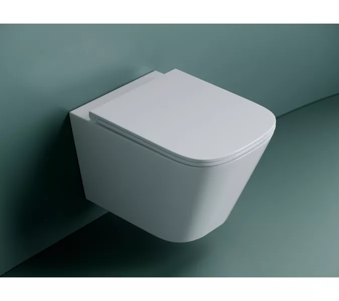 Подвесной унитаз CERAMICANOVA Union безободковый, смыв торнадо, Выбрать цвет: Белый, изображение 3