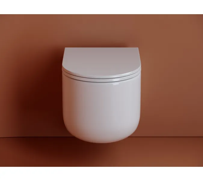 Подвесной унитаз CERAMICANOVA Ulma Rimless, Выбрать цвет: Белый, изображение 3