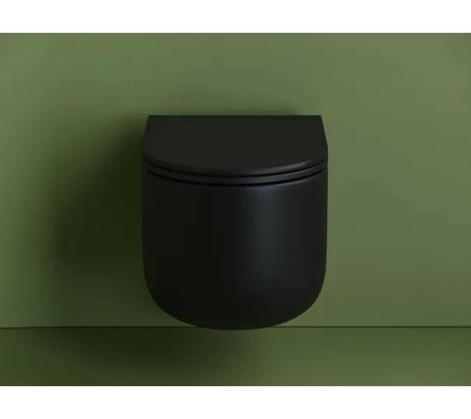 Подвесной унитаз CERAMICANOVA Ulma Rimless, Выбрать цвет: Черный матовый, изображение 3