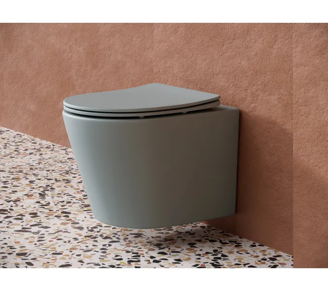 Подвесной унитаз CERAMICANOVA Balearica Rimless (цвет Антрацит Матовый), Выбрать цвет: Антрацит матовый, изображение 2