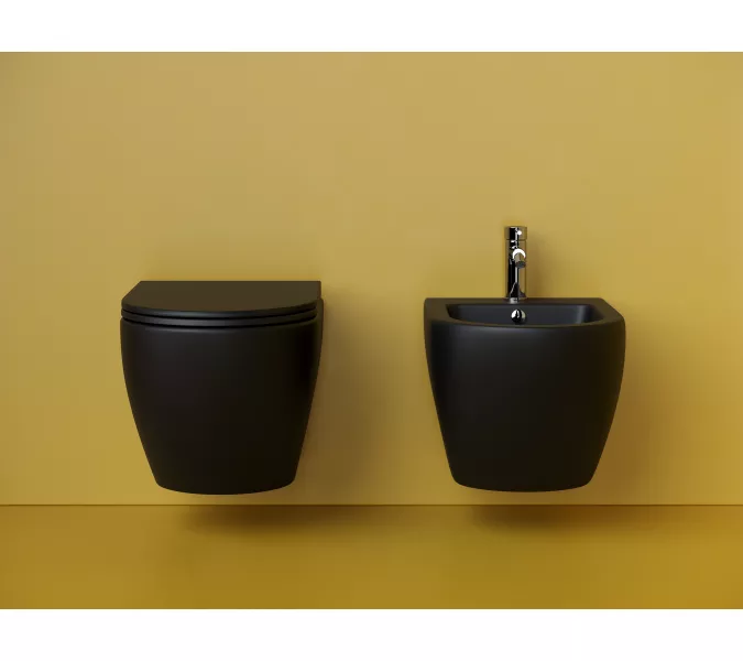 Подвесной унитаз CERAMICANOVA Metropol безободковый, смыв торнадо, Выбрать цвет: Черный матовый, изображение 7