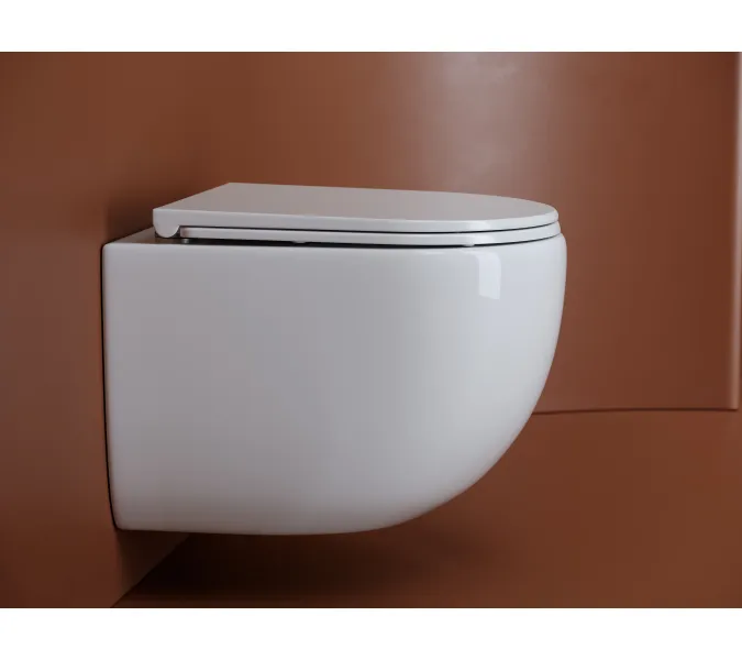 Подвесной унитаз CERAMICANOVA UP безободковый, смыв торнадо, Выбрать цвет: Белый, изображение 4