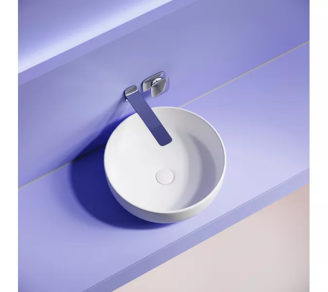 Раковина накладная CERAMICANOVA Taycan, круглая, 375x375x140, белая матовая, Выбрать цвет: Белый матовый