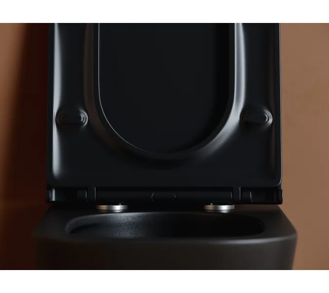 Подвесной унитаз CERAMICANOVA Union безободковый, смыв торнадо, Выбрать цвет: Черный матовый, изображение 7