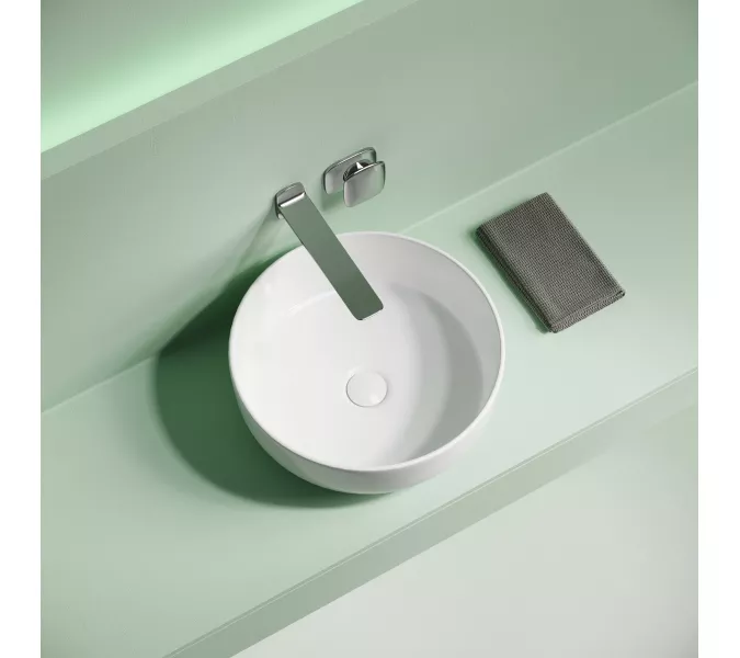 Раковина накладная CERAMICANOVA Taycan, круглая, 375x375x140, белая, Выбрать цвет: Белый