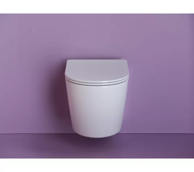 Подвесной унитаз CERAMICANOVA Uno Rimless, Выбрать цвет: Белый, изображение 2