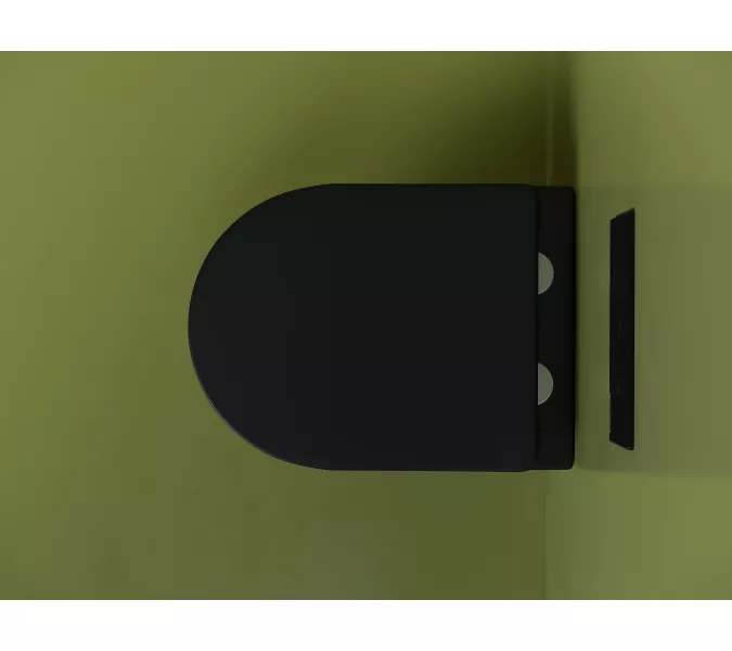 Подвесной унитаз CERAMICANOVA Uno Rimless, Выбрать цвет: Черный матовый, изображение 5