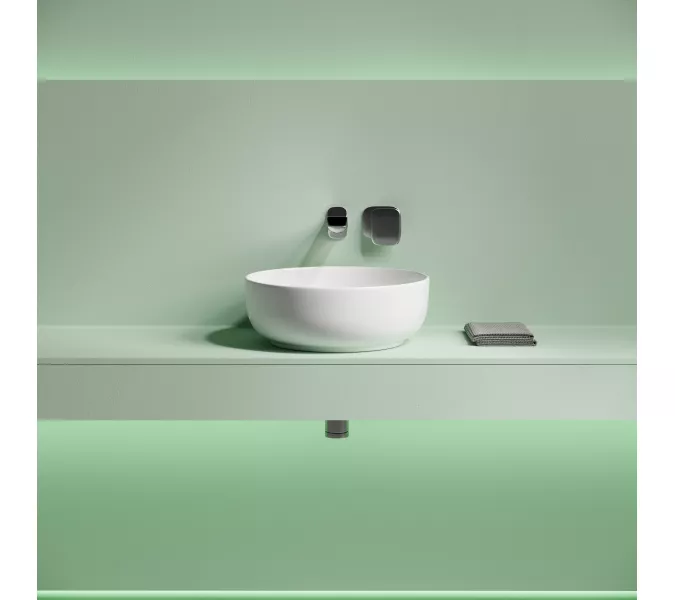 Раковина накладная CERAMICANOVA Taycan, круглая, 375x375x140, белая, Выбрать цвет: Белый, изображение 6