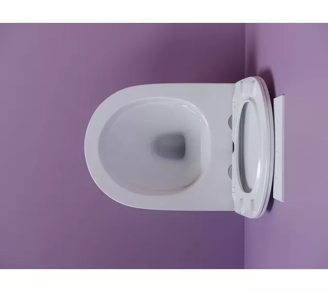 Подвесной унитаз CERAMICANOVA Uno Rimless, Выбрать цвет: Белый, изображение 8