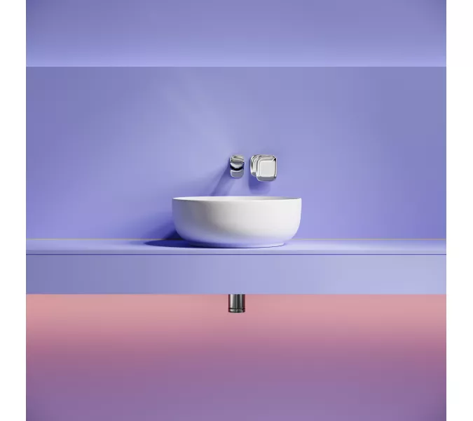 Раковина накладная CERAMICANOVA Taycan, круглая, 375x375x140, белая матовая, Выбрать цвет: Белый матовый, изображение 4