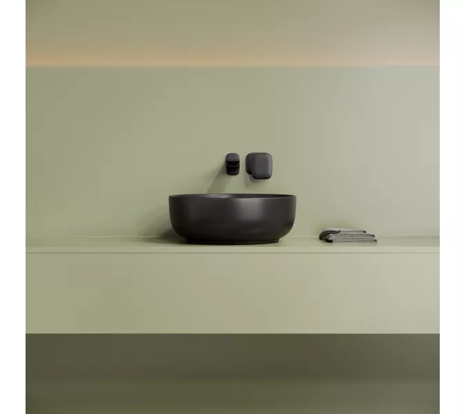 Раковина накладная CERAMICANOVA Taycan,круглая, 375x375x140, черная матовая, Выбрать цвет: Черный матовый, изображение 4