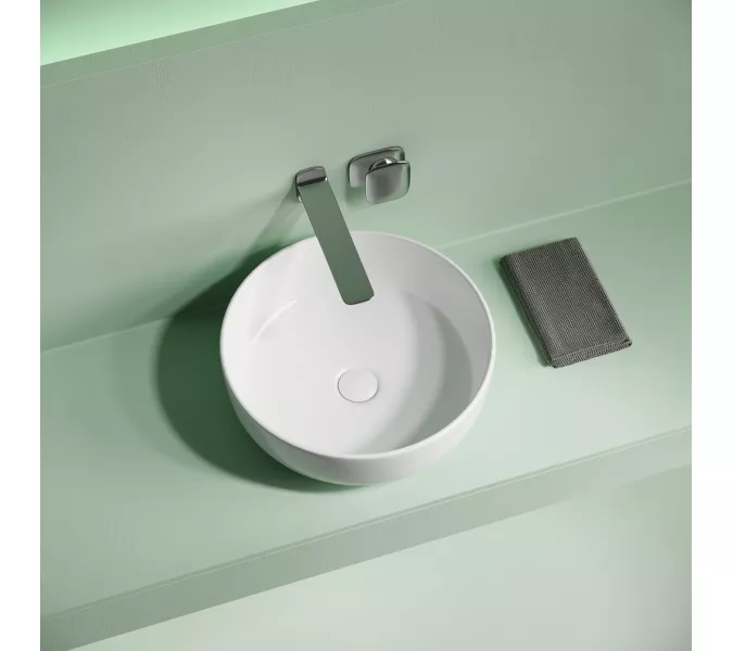 Раковина накладная CERAMICANOVA Taycan, круглая, 375x375x140, белая, Выбрать цвет: Белый, изображение 2