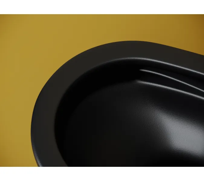 Подвесной унитаз CERAMICANOVA Vogue безободковый, смыв торнадо, Выбрать цвет: Черный матовый, изображение 9