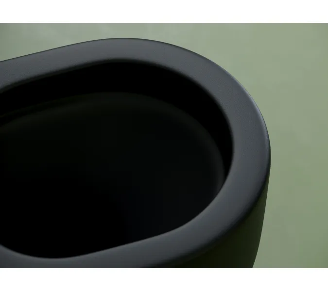 Подвесной унитаз CERAMICANOVA Ulma Rimless, Выбрать цвет: Черный матовый, изображение 8