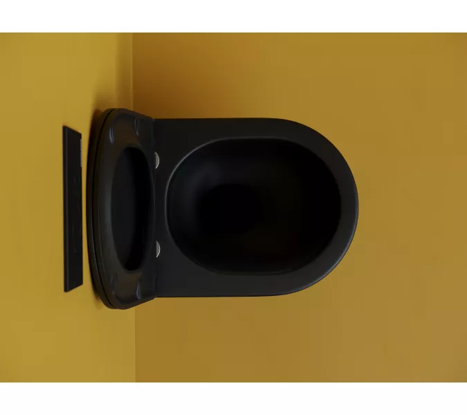 Подвесной унитаз CERAMICANOVA Metropol безободковый, смыв торнадо, Выбрать цвет: Черный матовый, изображение 5