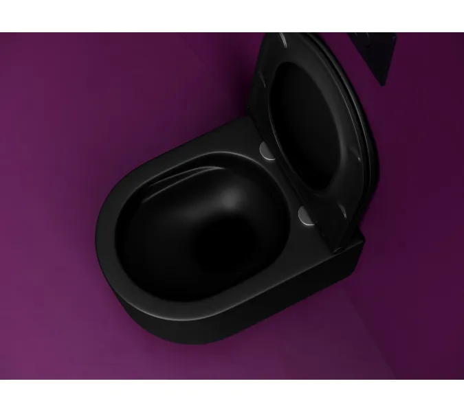 Подвесной унитаз CERAMICANOVA Ulma безободковый, смыв торнадо, Выбрать цвет: Черный матовый, изображение 7