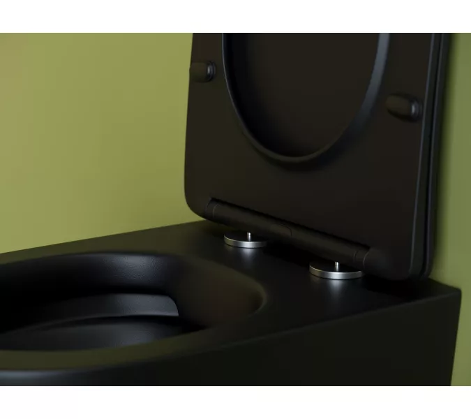 Подвесной унитаз CERAMICANOVA Uno Rimless, Выбрать цвет: Черный матовый, изображение 9