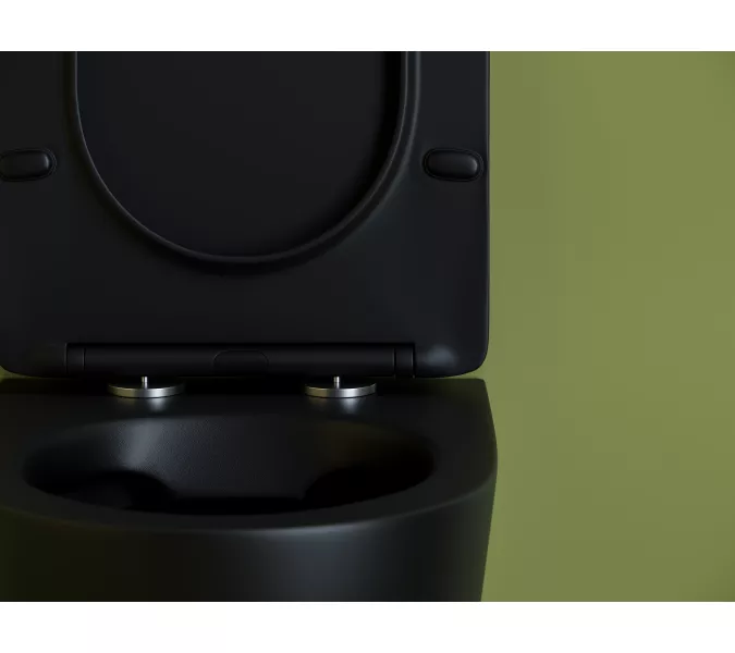 Подвесной унитаз CERAMICANOVA Uno Rimless, Выбрать цвет: Черный матовый, изображение 10