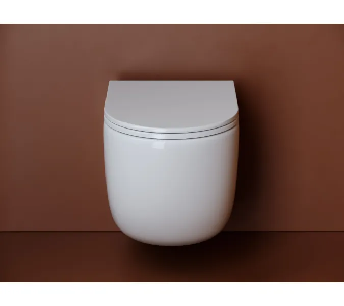 Подвесной унитаз CERAMICANOVA UP безободковый, смыв торнадо, Выбрать цвет: Белый, изображение 2