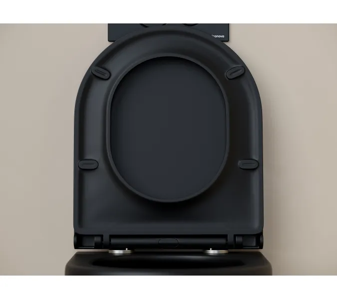 Подвесной унитаз  CERAMICANOVA UP безободковый, смыв торнадо, Выбрать цвет: Черный матовый, изображение 8